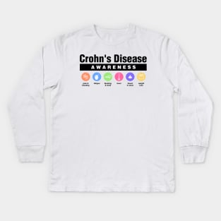 Crohn's Disease - Disability Awareness Symptoms Kids Long Sleeve T-Shirt